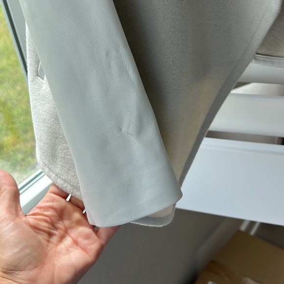 VINCE | Wool Jacket with Leather Sleeves - Picture 6 of 8